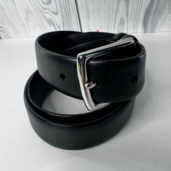 Polo Ralph Lauren Other - Vtg Polo Ralph Lauren Leather Belt Black Size 38 Silver Black